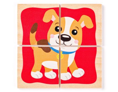 Woody Minipuzzle - Zvířátka v dř. krabičce