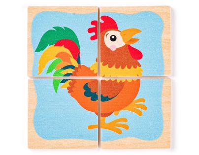 Woody Minipuzzle - Zvířátka v dř. krabičce