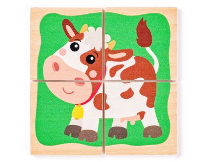 Woody Minipuzzle - Zvířátka v dř. krabičce
