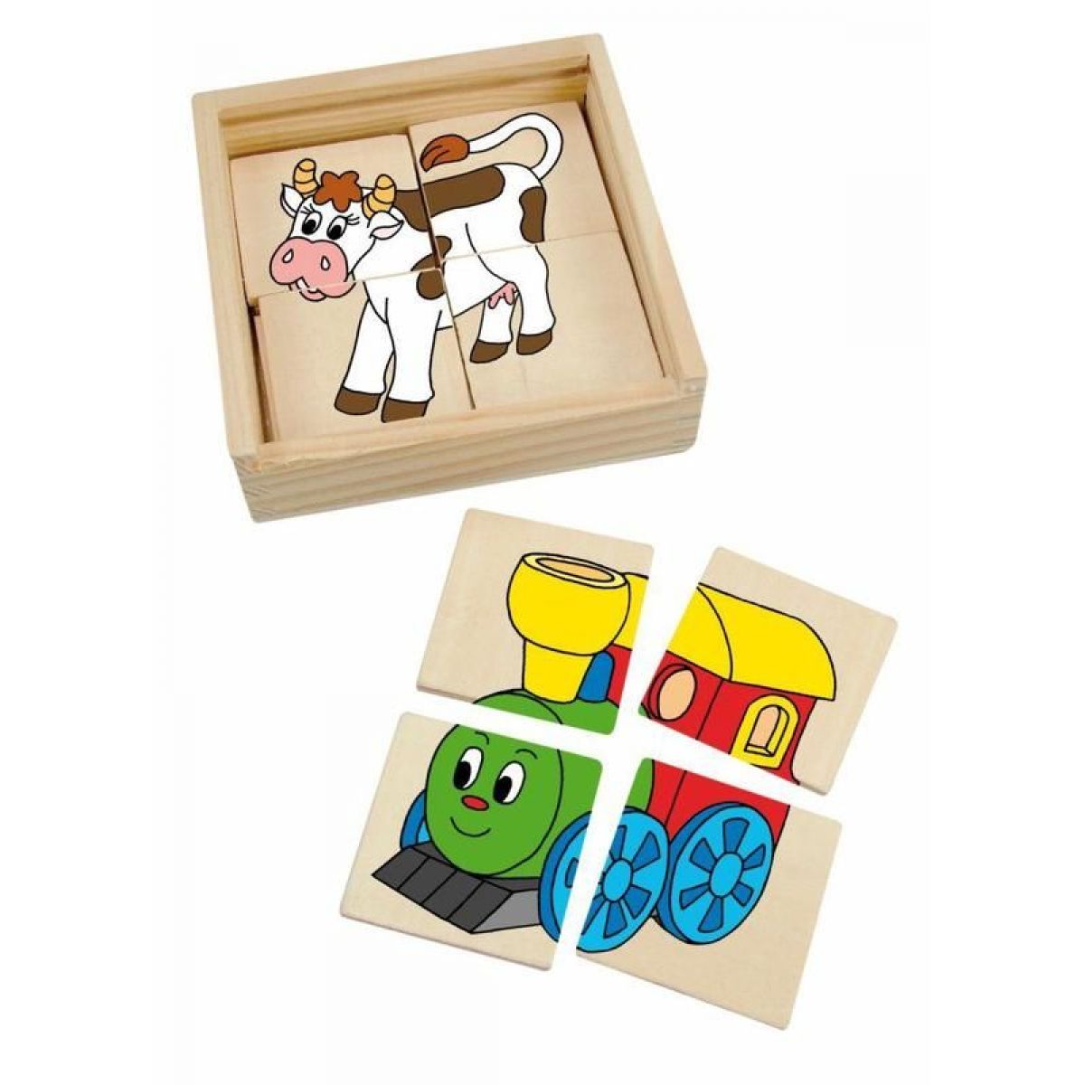 Woody Minipuzzle Mašinka v dřevěné krabičce