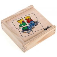Woody Puzzle mini Mašinka v dřevěné krabičce 16 dílků 2