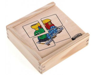 Woody Puzzle mini Mašinka v dřevěné krabičce 16 dílků