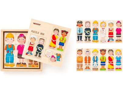 Woody Puzzle - Lidé a povolání z celého světa, v dř. krabičce