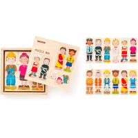 Woody Puzzle - Lidé a povolání z celého světa, v dř. krabičce