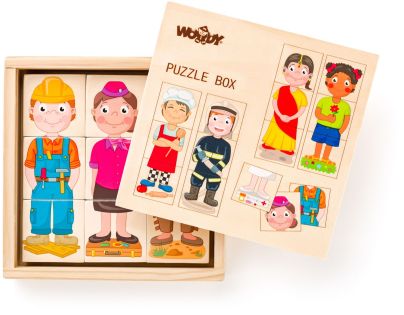 Woody Puzzle - Lidé a povolání z celého světa, v dř. krabičce