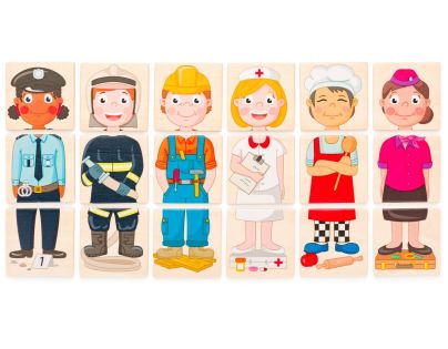 Woody Puzzle - Lidé a povolání z celého světa, v dř. krabičce