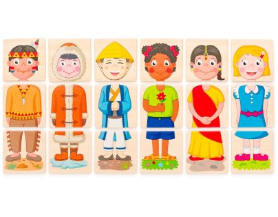 Woody Puzzle - Lidé a povolání z celého světa, v dř. krabičce