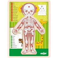 Woody Puzzle Lidské tělo Holka 13 dílků SK verzia 2