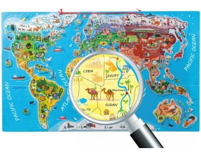 Woody Puzzle Mapa světa Orbis pictus 91d