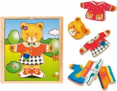 Woody Puzzle šatní skříň Medvědice 18 dílů