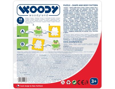 Woody Puzzle se zvířátky, tvary-barva