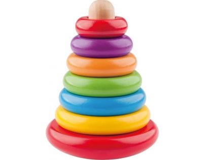 Woody Skládací pyramida barevná Káča na stojánku
