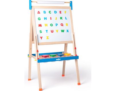 Woody Tabule ABC s písmeny s rolí papíru a kelímky