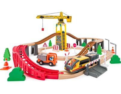 Woody Vláčkodráha s jeřábem 70 dílů