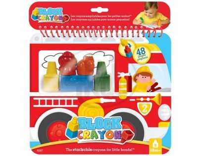 Wooky block Crayon Omalovánky hasiči 5ks pastelek