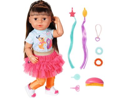 Zapf Creation BABY born Play & Style Starší sestřička brunetka, 43 cm
