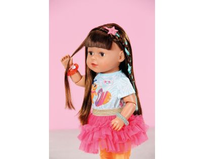 Zapf Creation BABY born Play & Style Starší sestřička brunetka, 43 cm