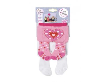 Zapf Creation Dolly Moda Punčocháče 2 ks bílé a růžové pro panenku 43 cm