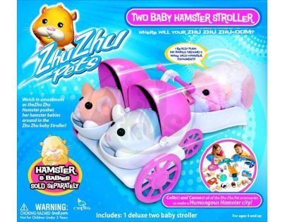 ZhuZhu Pets 86687 - Kočárek pro dvojčata