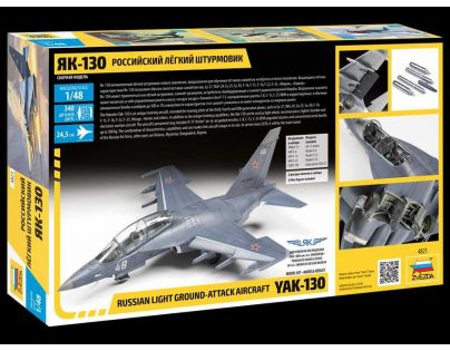 Zvezda Model Kit letadlo YAK-130 Russian trainer fighter 1:48