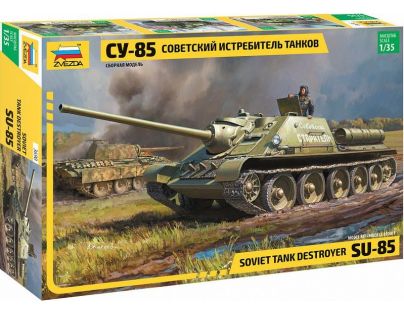 Zvezda Model Kit military SU-85 Soviet Tank Destroyer 1:35