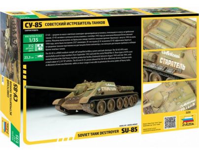 Zvezda Model Kit military SU-85 Soviet Tank Destroyer 1:35