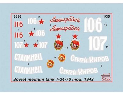 Zvezda Model Kit tank T-34_76 mod.1942 1:35