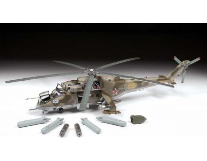 Zvezda Model Kit vrtulník MIL-Mi 24 V VP 1:48