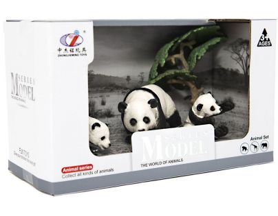 Zvířátka safari ZOO 10 cm sada 4 ks panda