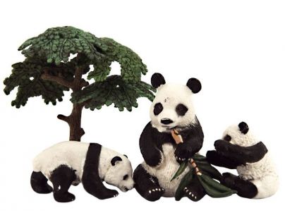 Zvířátka safari ZOO 10 cm sada 4 ks panda